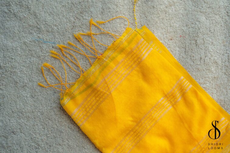 Handwoven Yellow Cotton Silk Saree