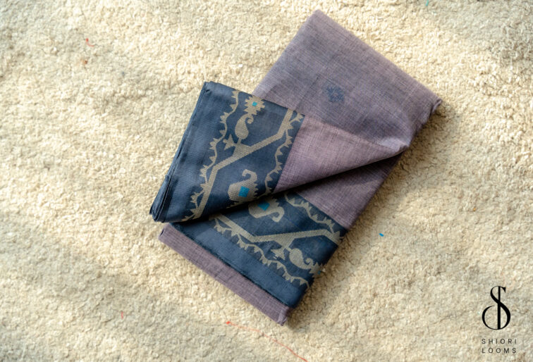 Handwoven Pure Mercerized Cotton Saree Light Purple