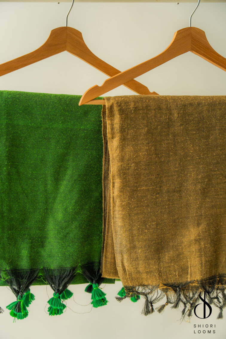 Handwoven Solid Brown Cotton Saree