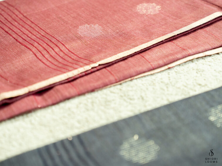Handwoven Matka Silk Saree in Mauve Pink